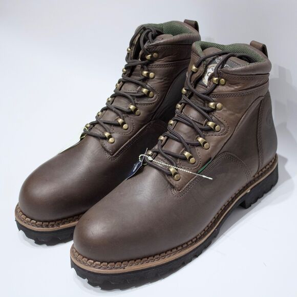 NWOB Georgia Boot 6” Hammer Steel Toe Waterproof Work Boot Brown Leather Men 13M main image 10